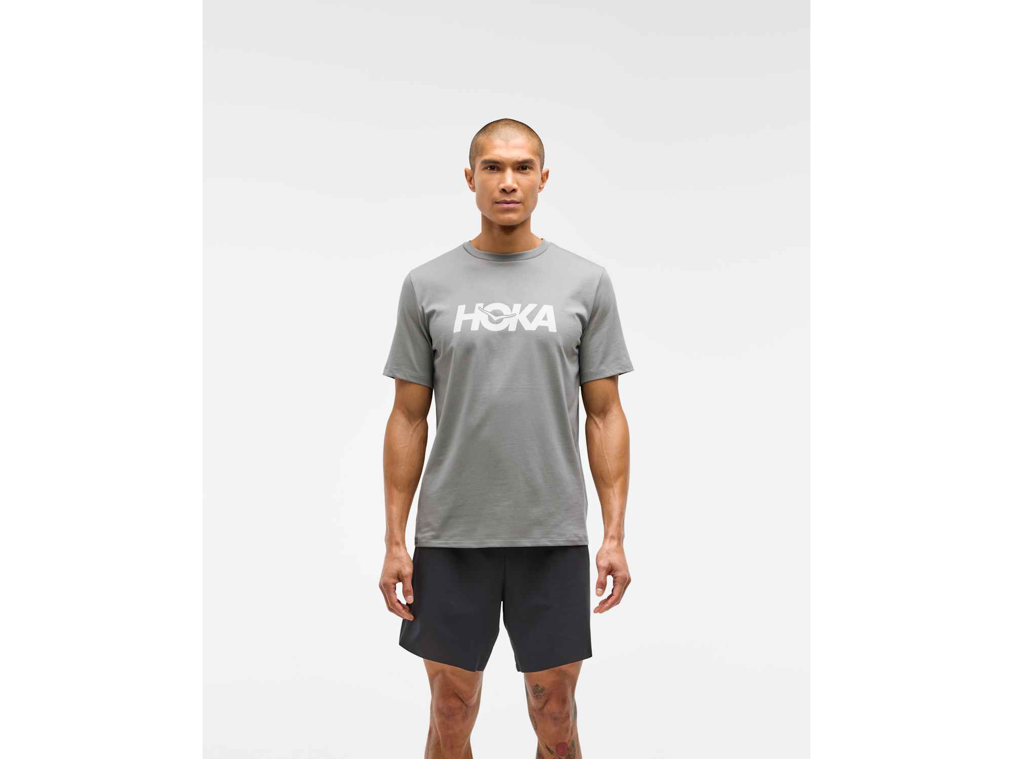 Shop Mens Core Logo CTN SS Tee GALACTIC GREY | HOKA